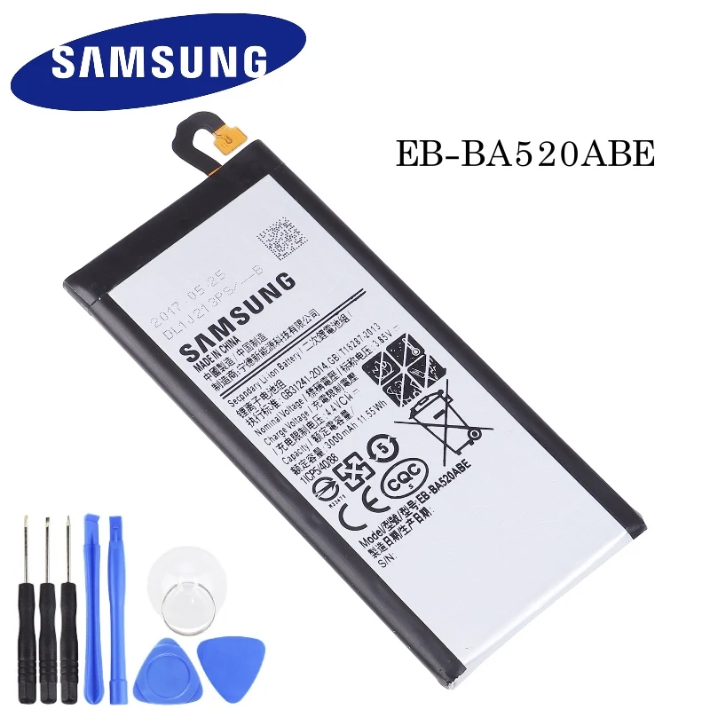 Сменный аккумулятор для Samsung 100% оригинал 2017 Edition GALAXY A5 EB BA520ABE A520F Подлинная батарея