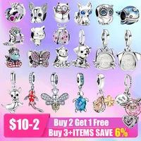 2021 new 925 sterling silver hearts anmial diy beads safety chain charm fit original pandora charm bracelet