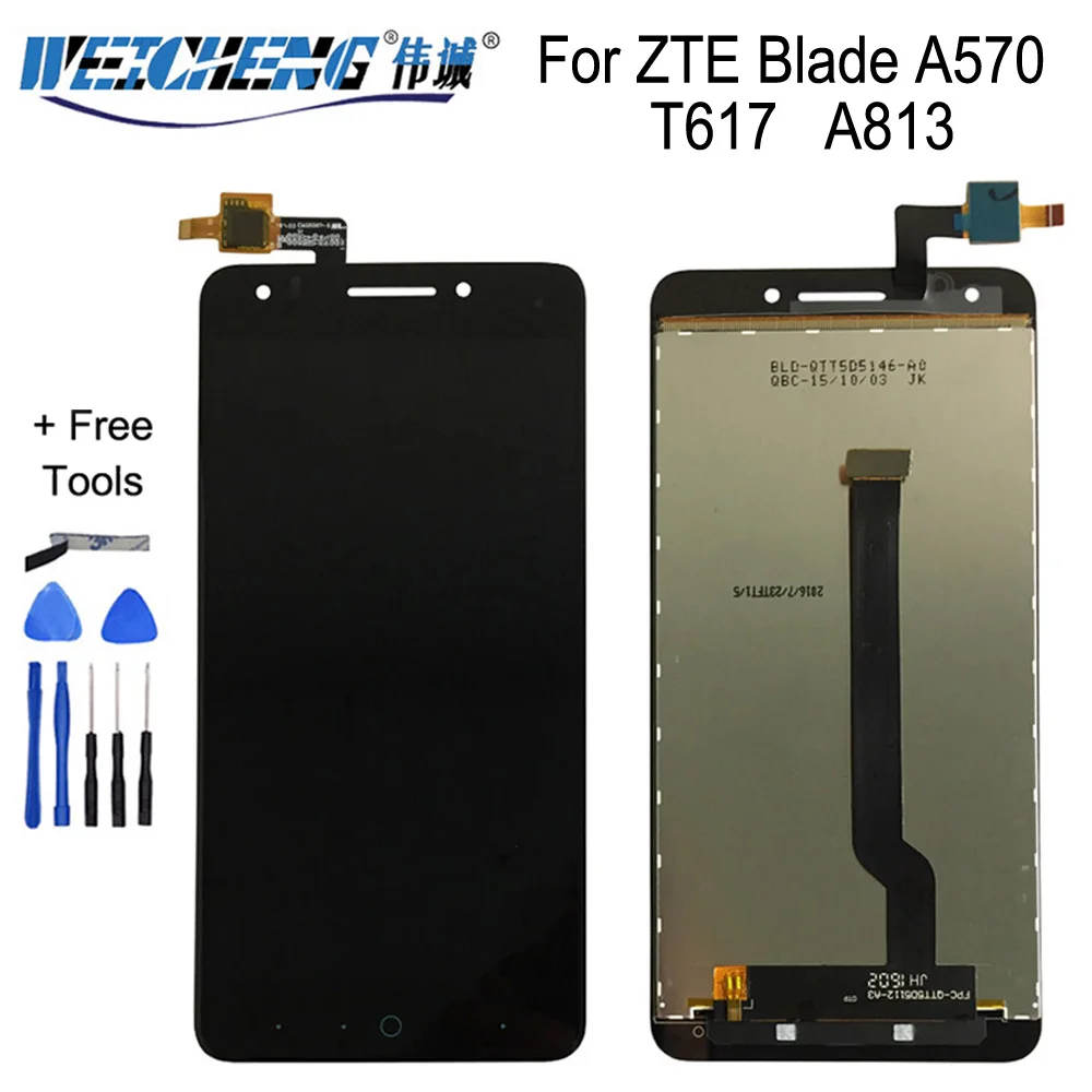 Для T617 A813 для ZTE Blade A570 ЖК дисплей + сенсорный экран в сборе дигитайзер Замена LCD