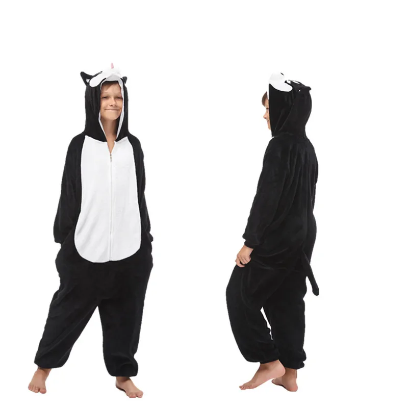 Детский комбинезон с капюшоном в виде животных Костюм кигуруми фланелевый