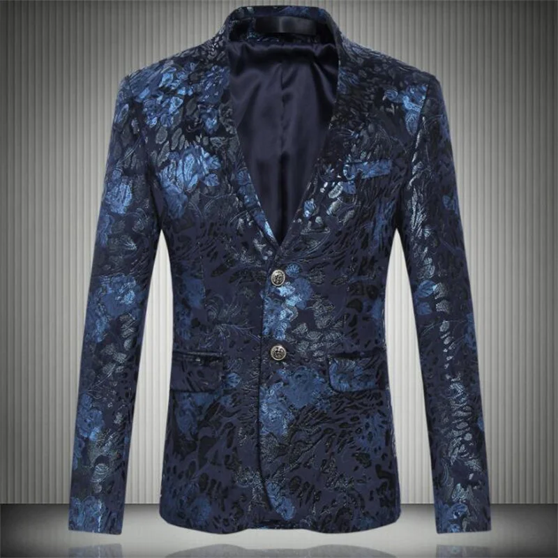 New men's suits korean youth fashion casual business printing slim two-button single blazers мужские костюмы trajes para hombre