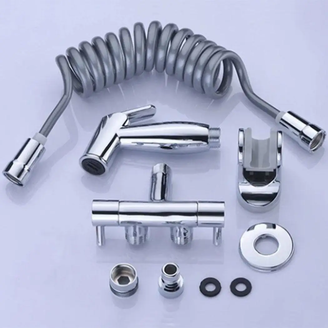 Ручной набор для слива туалета регулируемый усилитель серебряный пистолет