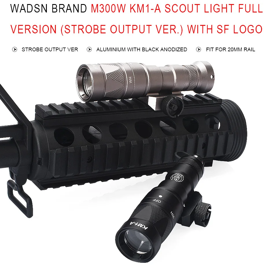 WADSN тактический флэш-светильник M300W KM1-A Softair Scout светильник M300 стробоскоп лампа в форме пистолета страйкбол факелы WEX385 охотничье оружие светильник s