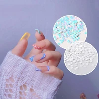 matte white round shape nail art sequins symphony glitter nail decoration nail art accessories