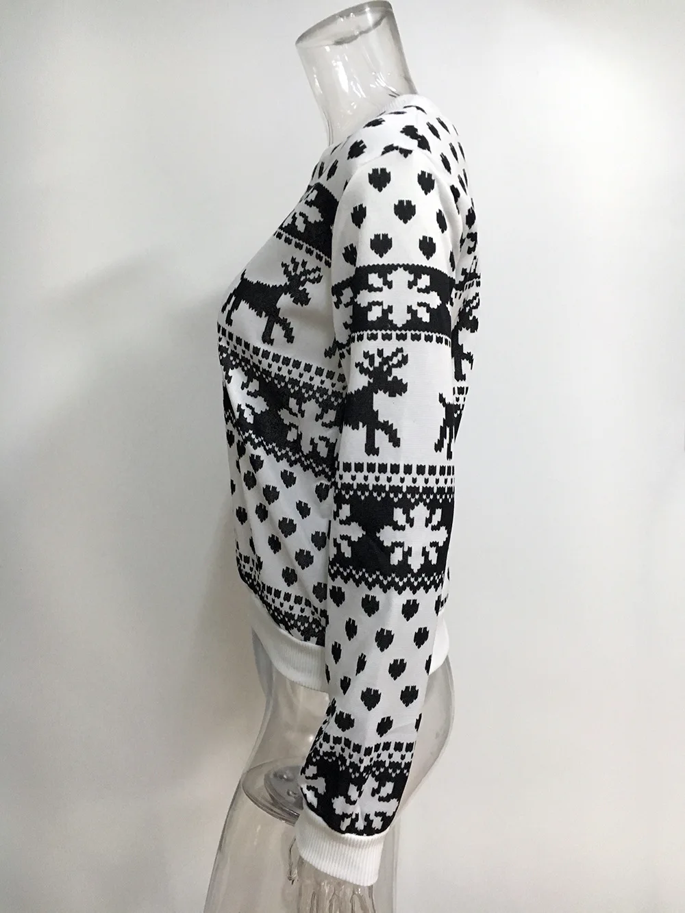 Модный Рождественский пуловер с рисунком оленя женский свитер зимний популярный