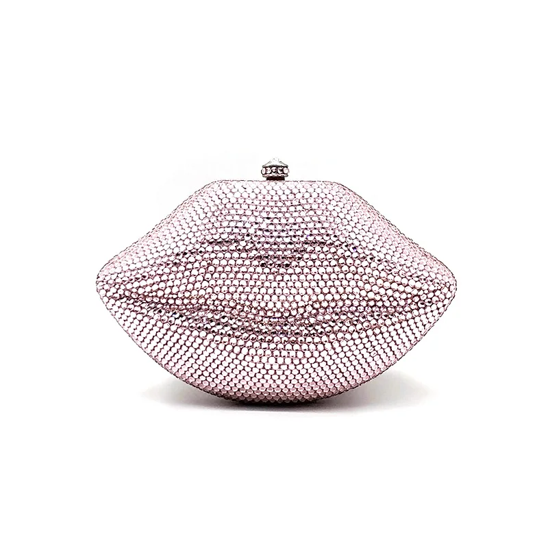 

XIYUAN Women Green/Pink/Red Lip Crystal Clutch Wallet Purses and Handbags Ladies Evening Bags Wedding Party Minaudiere Gift Bag