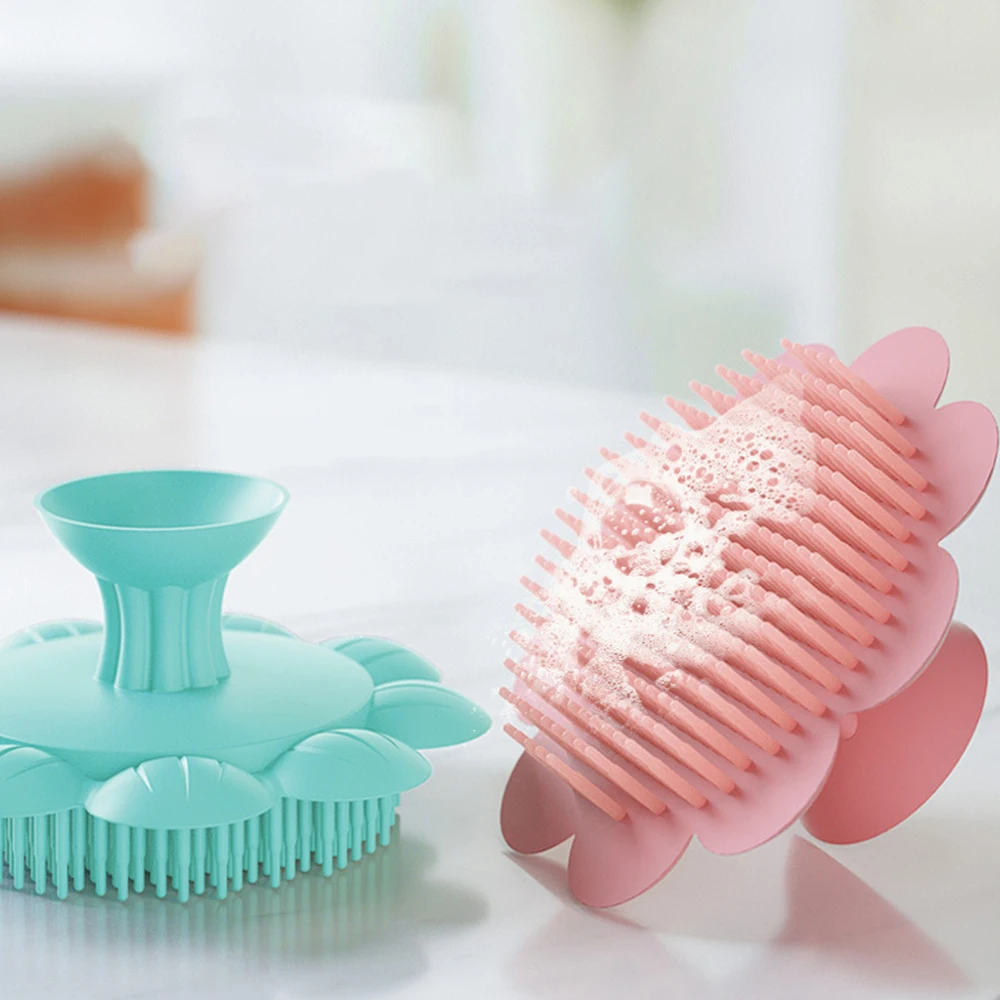 

Baby silicone shampoo brush to remove dandruff, baby bath, bath brush, rub mud, childrens bath, cotton baby shampoo