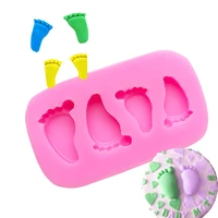 3d baby feet silicone mold for diy chocolate candy cake decoration plaster ornaments fondant mould kitchenware baking tool
