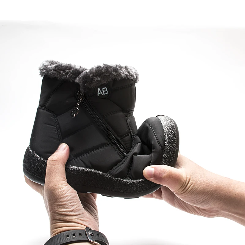 Fujin/женские зимние ботинки Водонепроницаемые бархатные хлопковые теплые женские