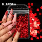 Голографические Блестки для ногтей в форме сердца, Блестящие Блестки для ногтей маникюра, 3D украшения для ногтей сделай сам