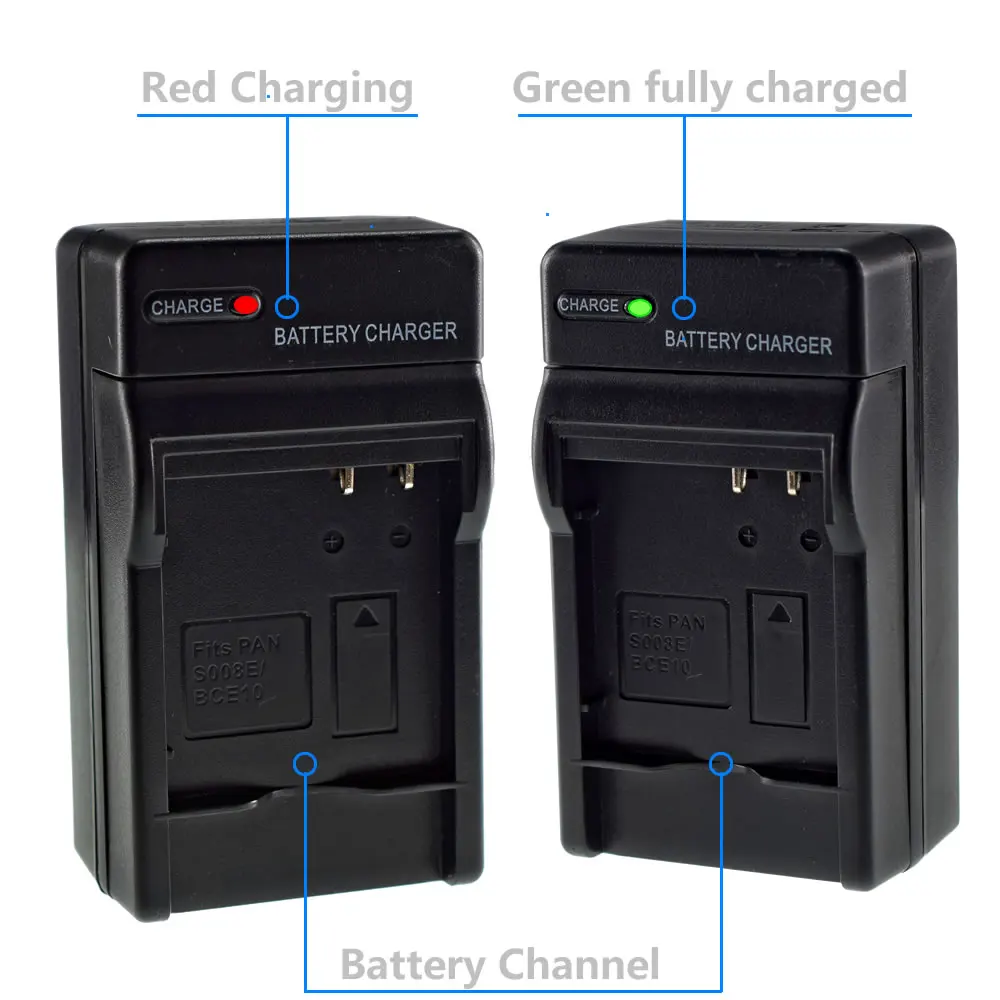 4X Батарея + AC настенное Зарядное устройство для цифрового фотоаппарата Panasonic CGA-S008