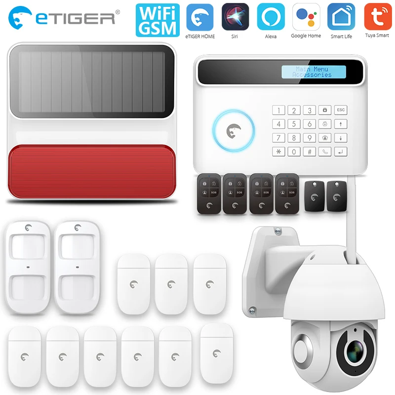 Etiger оригинальный супер комплект S4 Plus Tuya Smart WiFi/GSM охранная уличная сирена