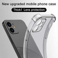 thick shockproof silicone phone case for iphone 14 13 12 11 pro xs max lens protection case on iphone x xr soft case back cover