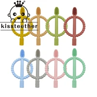 kissteether high quality silicone toothbrush and environmentally safe baby teether teething ring kids teether children chewing