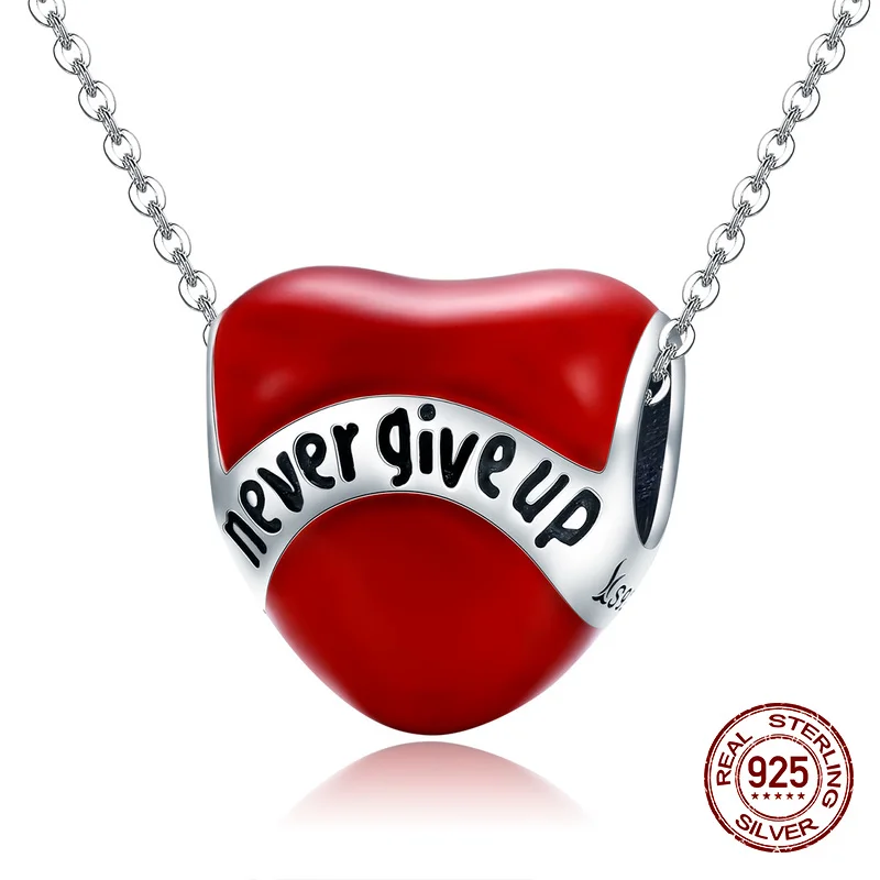 Подлинный 100% Стерлинговое Серебро 925 пробы Эмаль Шарм в форме сердца подходит