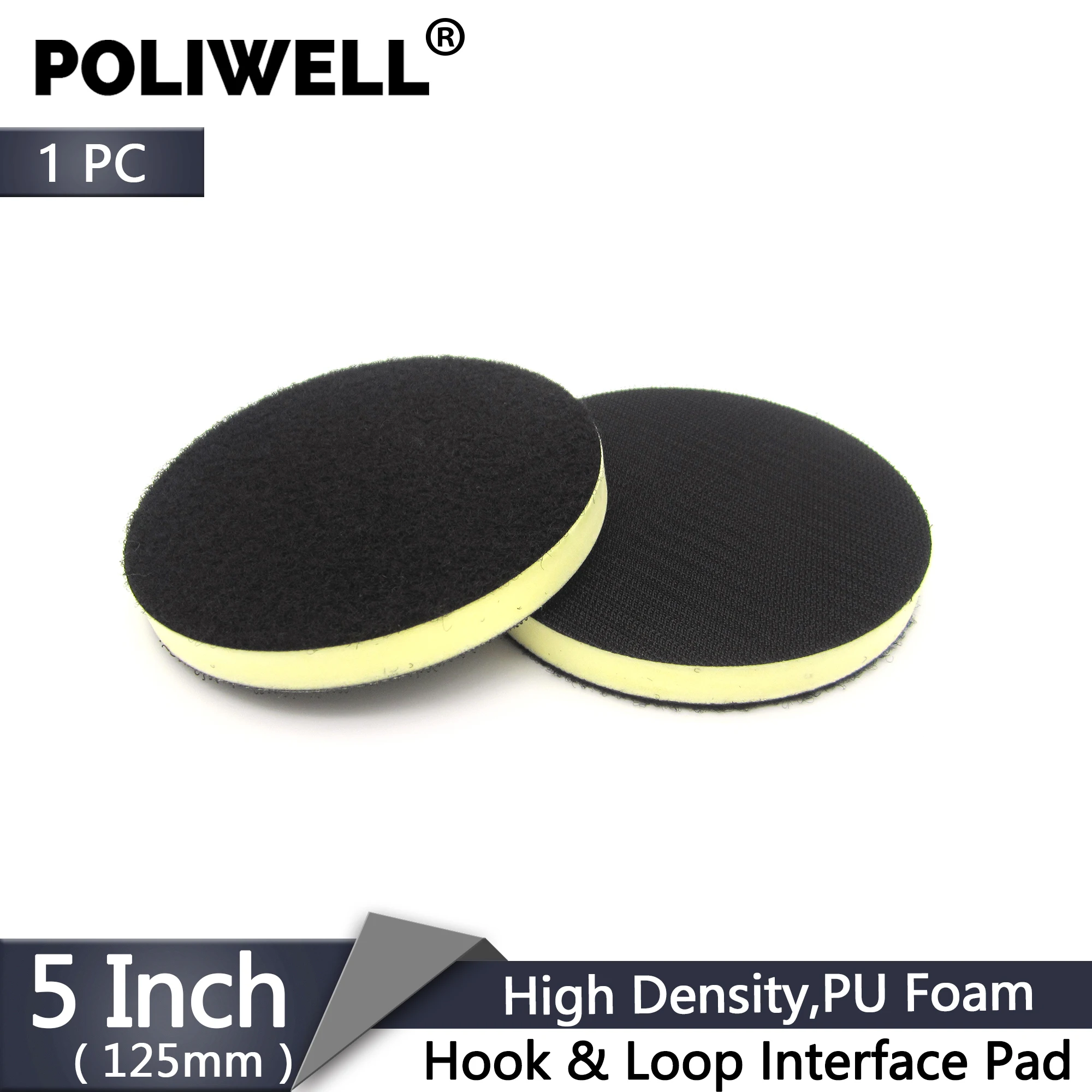 POLIWELL 1 шт. 5 дюймов PU защита поверхности Интерфейс Pad крюк и петля шлифовальный