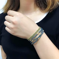 bohemia 5pcs charm beads bracelets sets for women multilayer wrap crtystal bracelet set wristband jewelry pulseira feminina