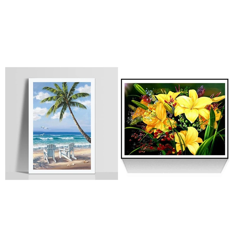 Набор из 2 алмазных круглых картин 5D сделай сам алмазная вышивка крестиком стразы