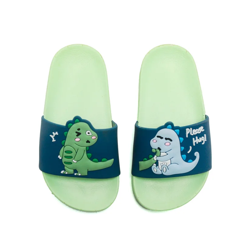 

Slippers for Boys Summer Dinasaur Animal Prints Anti-Slippery Comfortable Toddler Slippers Flat Heels Flip Flops Kids Shoes 2021