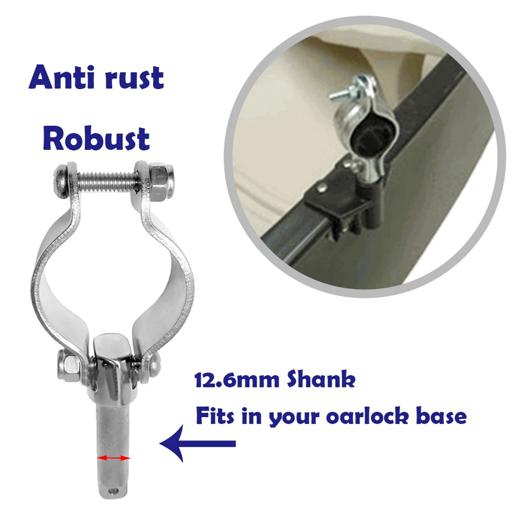 

Clamp on Oarlock for 1/2" Socket Boat Fishing Clamp-On Oar Lock Silver