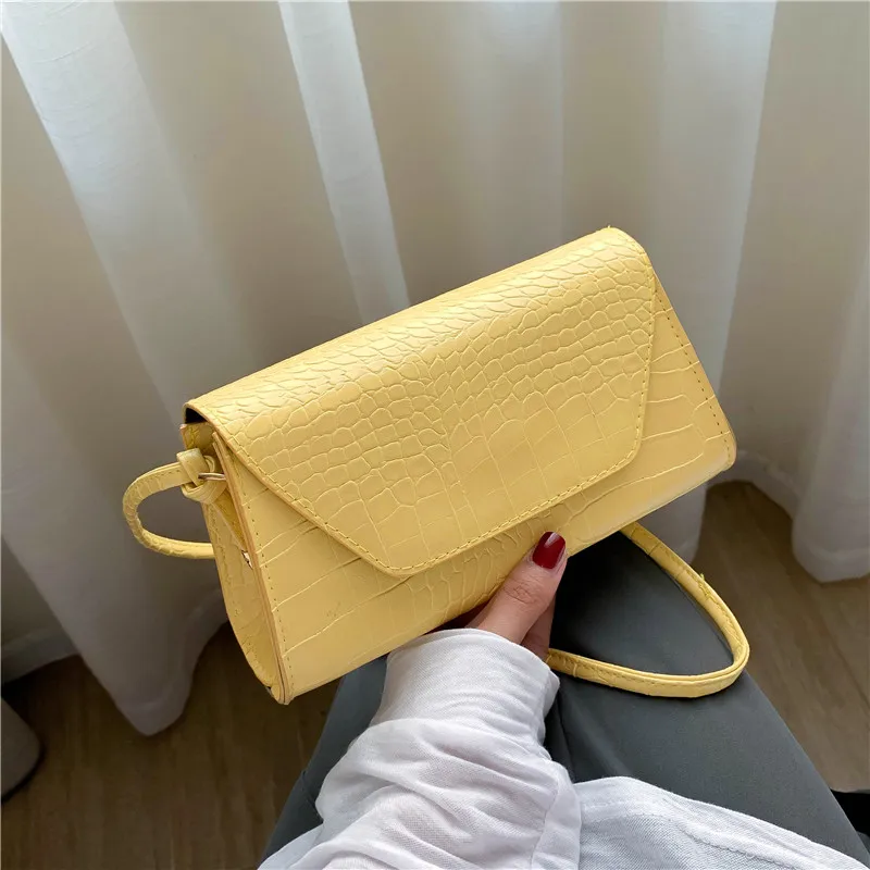 

Women bags 2020 new cross body channels mini handbags yellow purse messenger Crocodile pattern fake designer summer leather bag