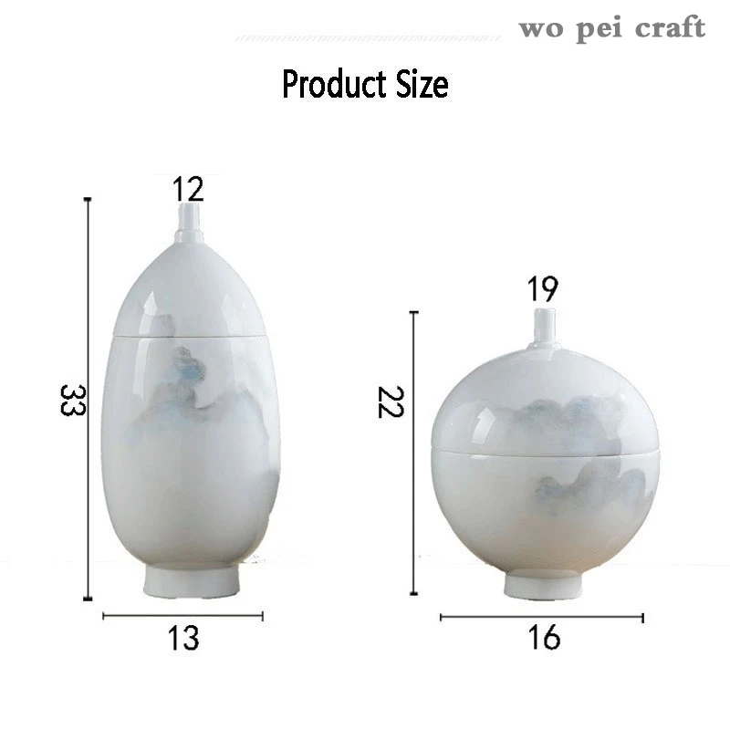 

Chinese Home Decor Ceramics Vases Landscape Painting Vase Desk Adornment White Flower Pot Dried Flower Adornment Home Decoration