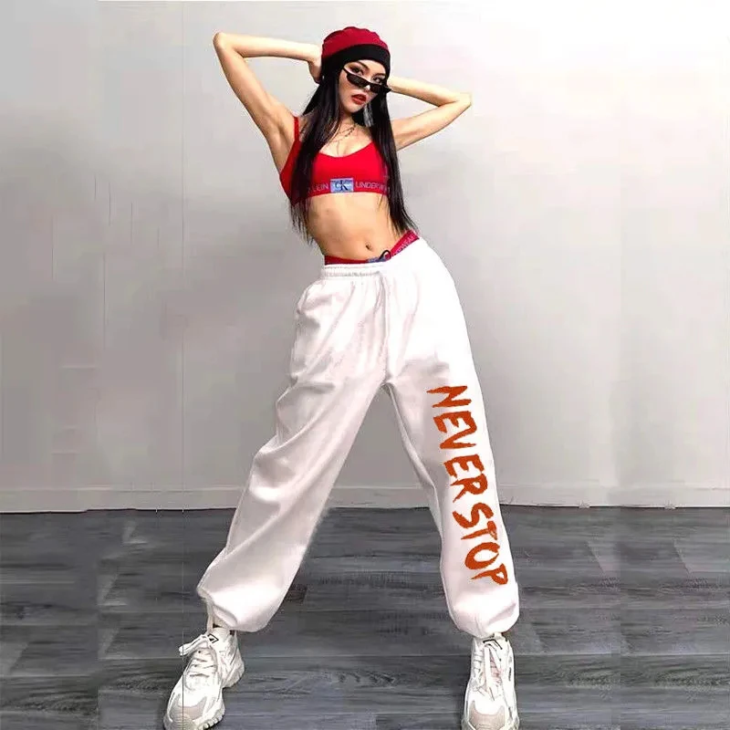 

Спортивные брюки с поясом в стиле хип-хоп, размер одежды, брюки, женские свободные повседневные длинные брюки в европейском и американском с...