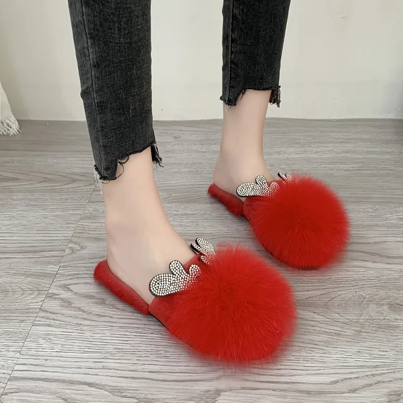 Женские туфли на плоской подошве демисезонные дизайнерские шлепанцы с ушками из