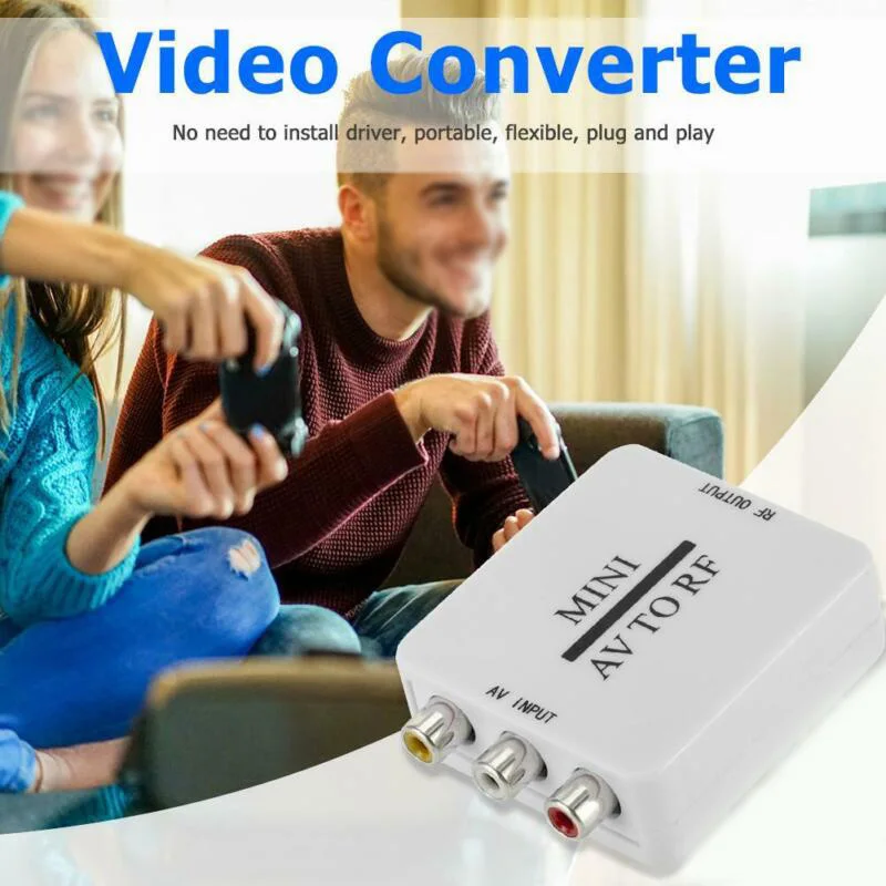 Белый Мини RCA AV CVSB к RF видео адаптер конвертер для МГц 61,25 67,25 переключатель телевизора AV к RF конвертер