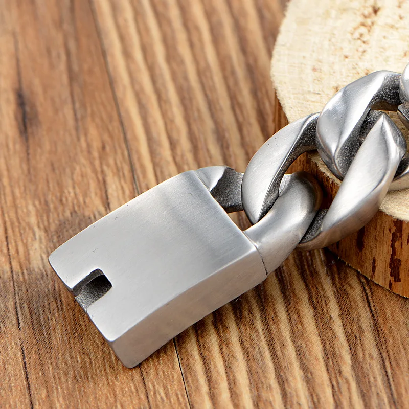 20 мм тяжелый рыцарский скраб браслет панк модный Титановый стальной