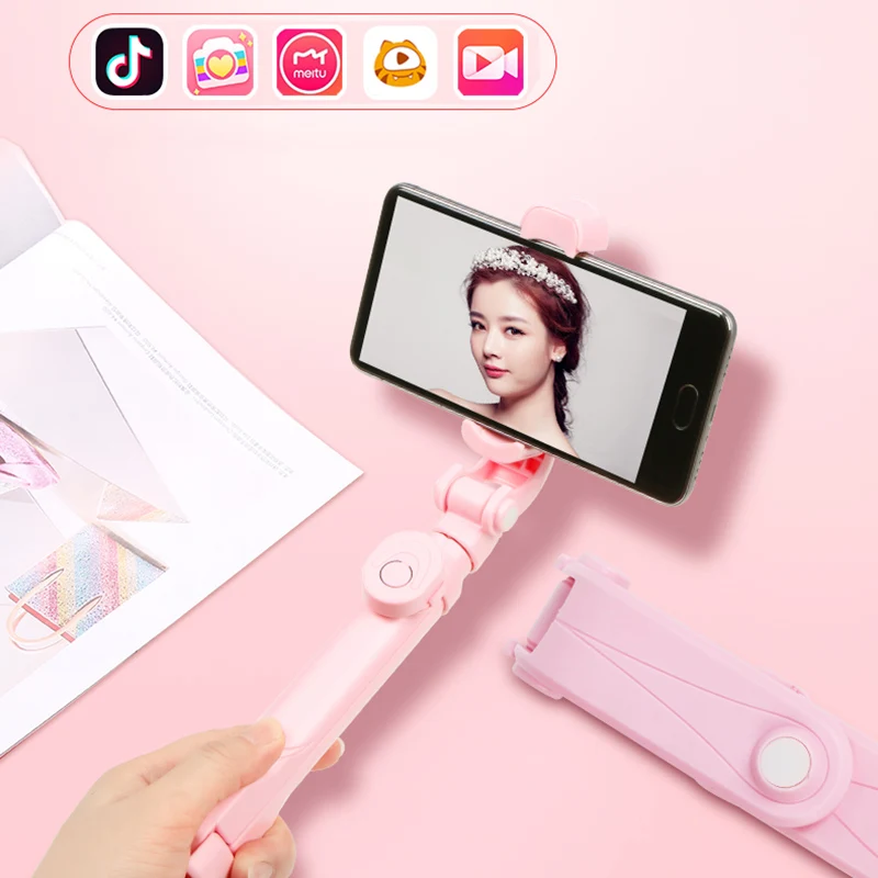 4 в 1 Беспроводная Bluetooth селфи Палка с дистанционным управлением для iPhone Samsung Huawei