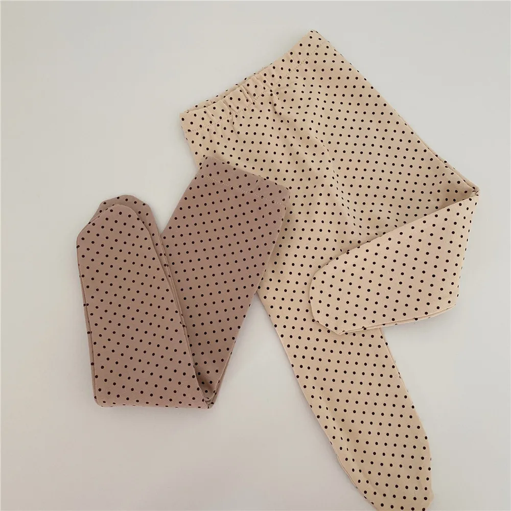 Весенне осенние детские хлопковые брюки в горошек Мягкие Универсальные трусики