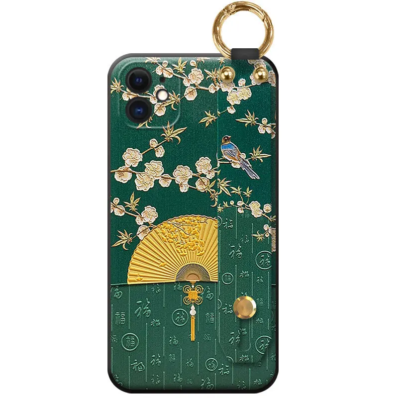 

Embossed Soft Phone Case Wrist Phone Case For Samsung A72 A80 A90 Protective Cover For Note10 10pro 8 9 10 S20 Phone Shell