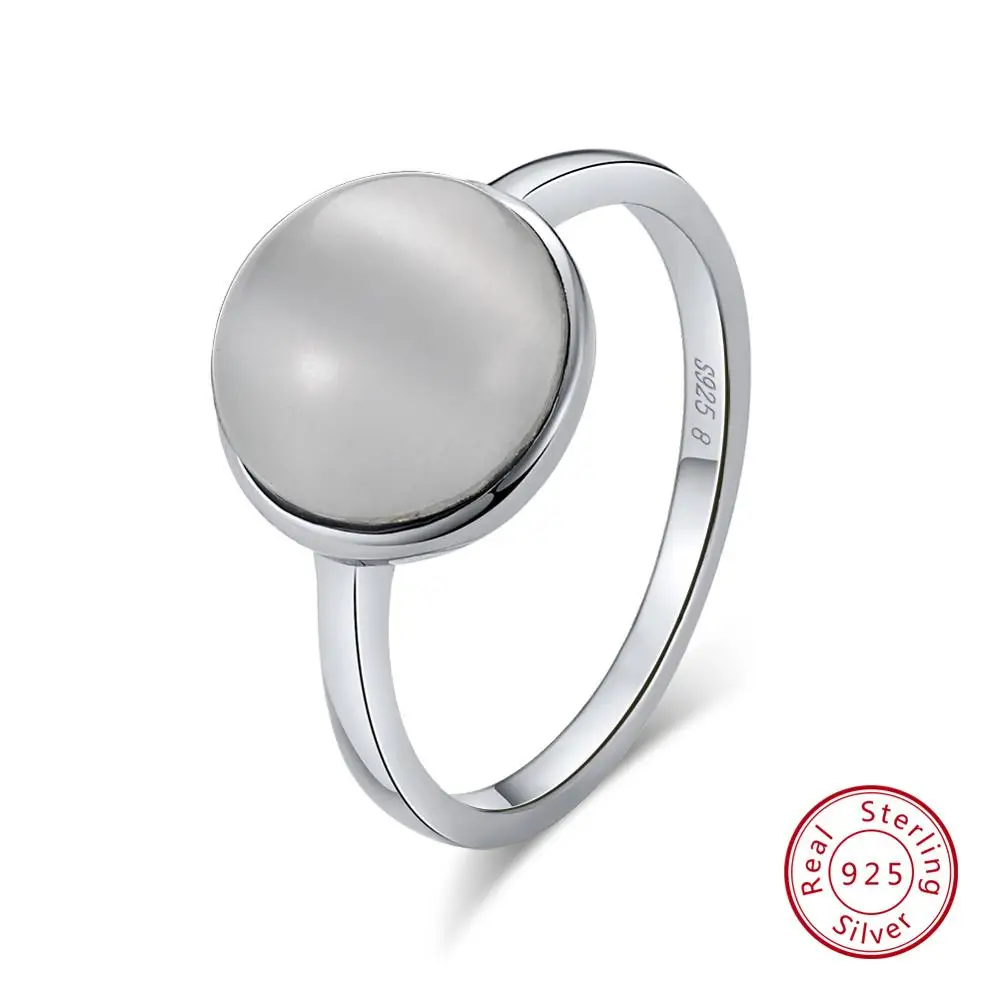 Cat eye stone ORSA JEWELS женское серебряное кольцо из натуральной 925 пробы с натуральным камнем бирюзой, кольцо на годовщину, модное женское ювелирное изделие SR69 - Цвет камня: Cat eye stone
