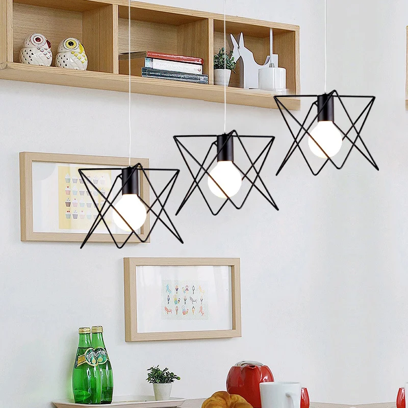 

Nordic Personality Coffee Shop Three Head Of Art Simple Restaurant Clothing Shop Pendant Pendant T017 hanging lamp