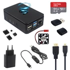 Корпус для Raspberry Pi 4 B, корпус из АБС-пластика, с поддержкой вентилятора охлаждения (опционально), адаптер питания, видеокабель