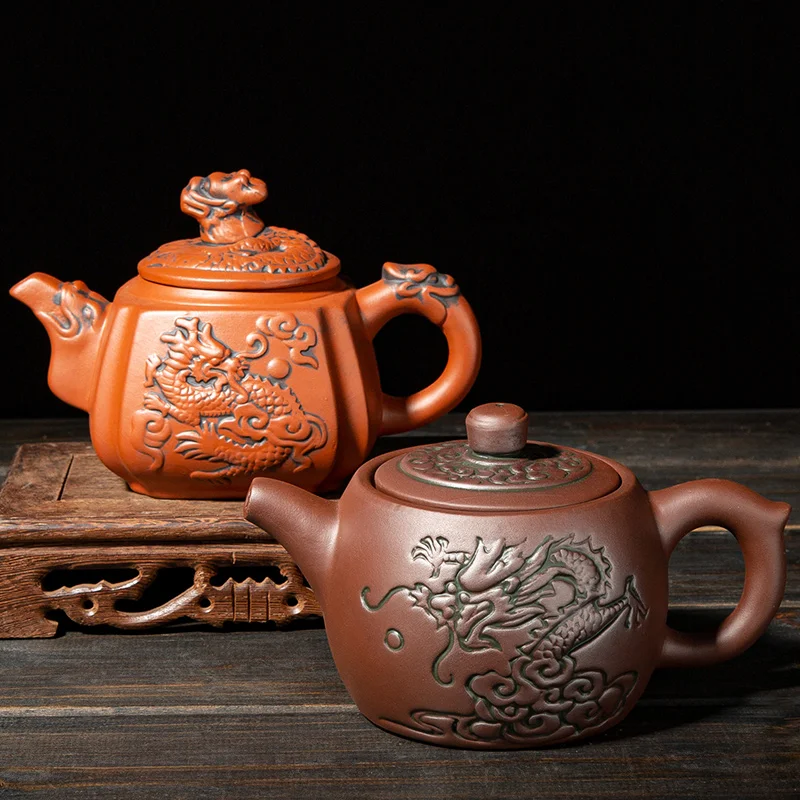 Чайные горшки с рисунком дракона Фиолетовый глиняный горшок из исинской глины