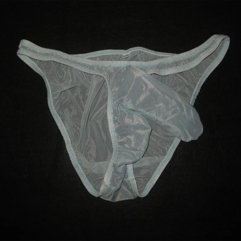 Gay Men Underwear Transparent Lyca Fabric Briefs Male Sexy Penis Pouch Sleeve Soft Briefs
