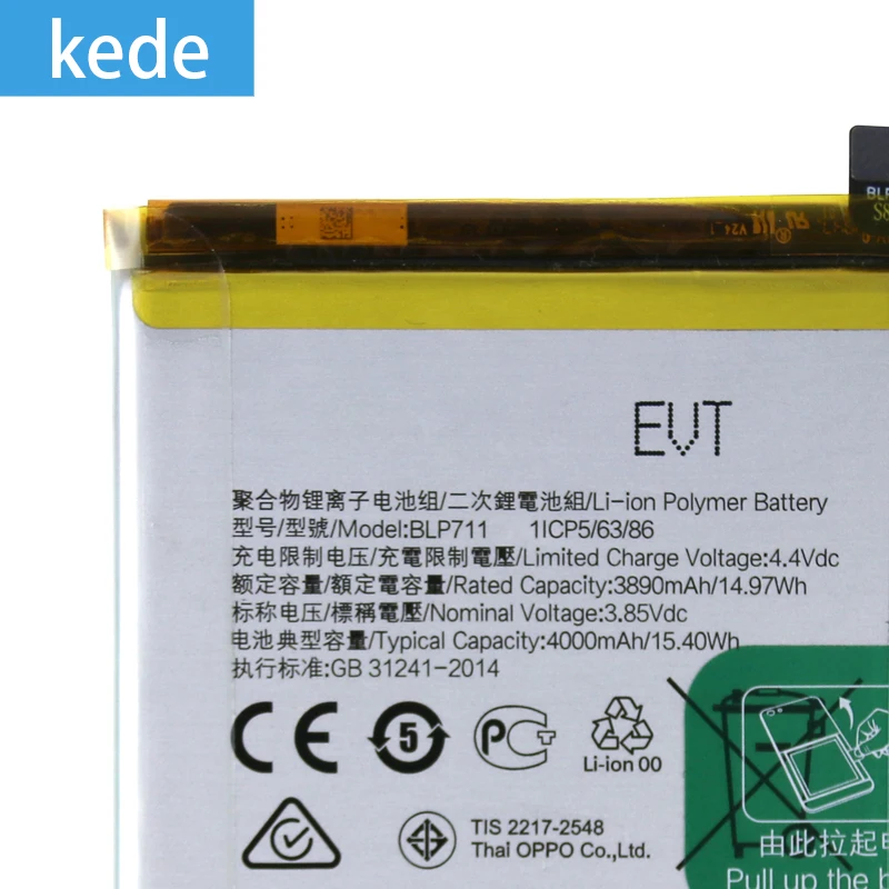 Kede original BLP711 мобильный телефон аккумулятор для OPPO высокого качества с ремонтными