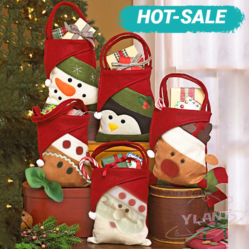 

YLANT Christmas tote Christmas Eve Candy gift bag Wedding Party Favor Pouch Jute Gift Bags Supply