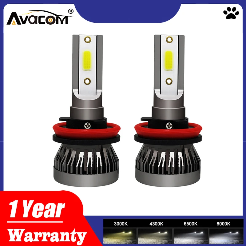AVACOM 2 шт. Led H4 H7 H1 H11 9006 9005 9012 Автомобильные светодиодные фары 360 градусов Освещение