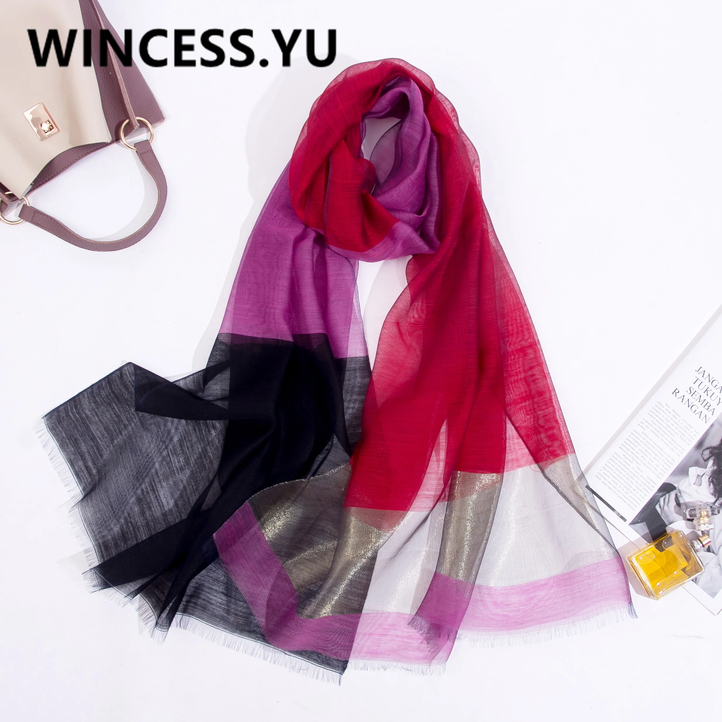 Шарф женский Шелковый кашемировый Осень-зима 2019 |