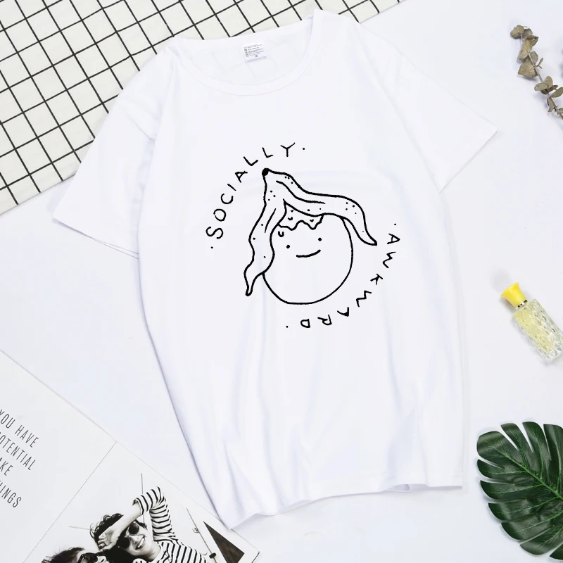 

I wish More People Silence women tShirt,I'm Awkward. Letter Print Women's Tshirts Casual t shirts Short Sleeves O-Neck Top Tee