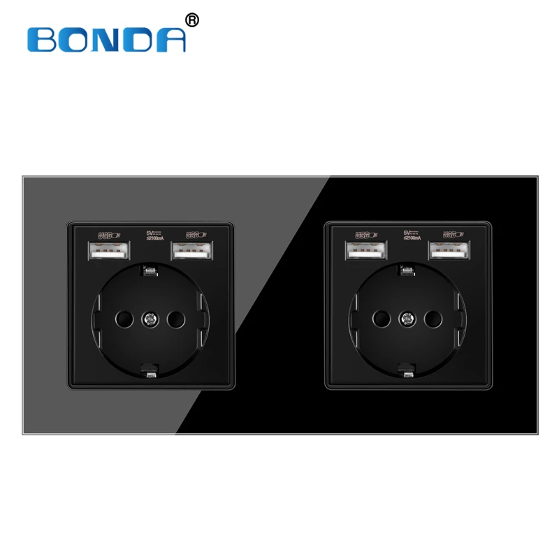 BONDA USB розетка Европейского союза Пособия по немецкому языку стандарт черного