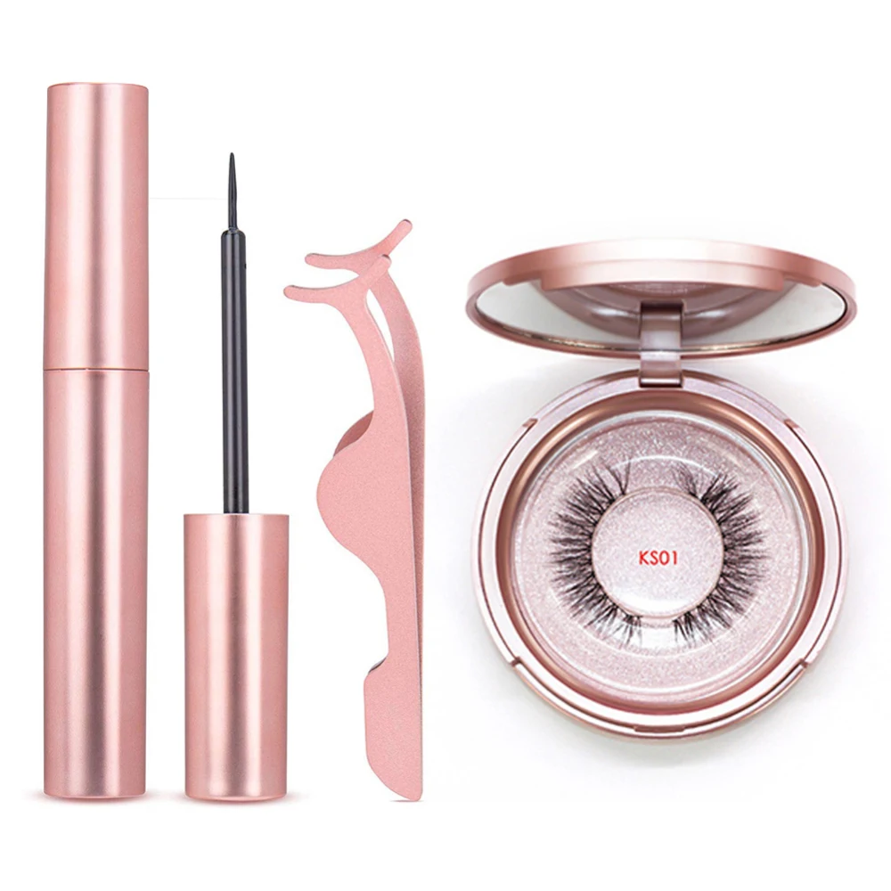 1 пара магнитных накладных ресниц Жидкий Магнитный комплект подводки для глаз