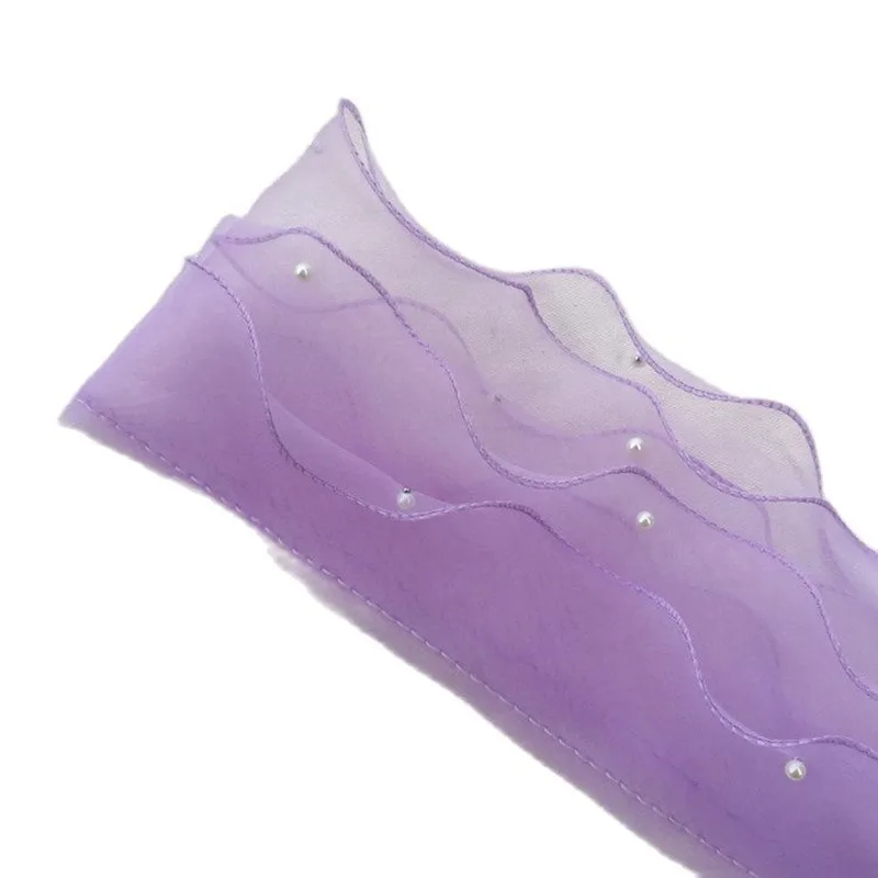 1 ярд кружевная ткань из органзы с оборками новейшая бисера черная фиолетовая