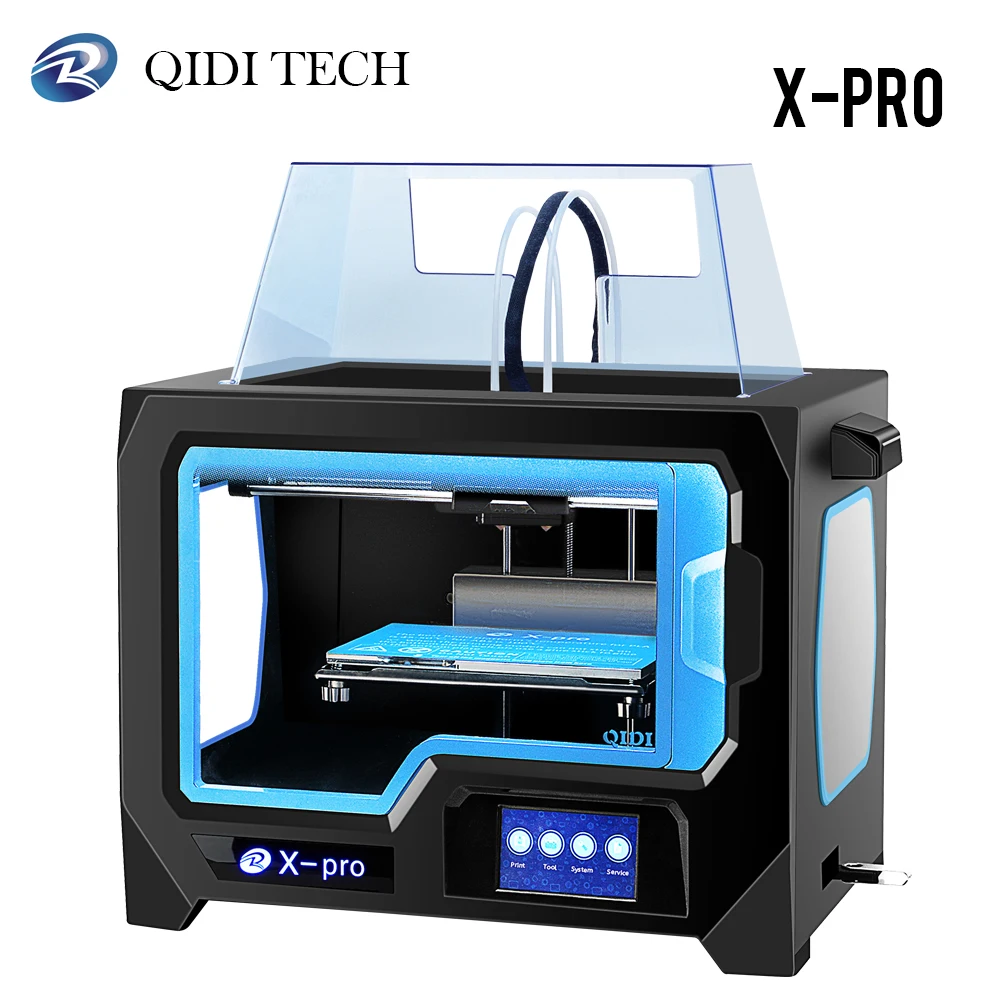 QIDI TECH X-Pro 3d принтер двойной экструдер с WiFi 4,3 дюймовый сенсорный экран с ABS, PLA, TPU