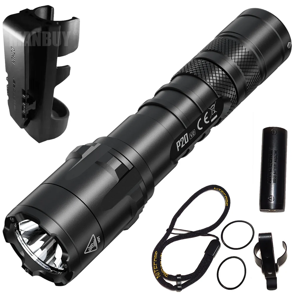 Тактический светодиодный фонарик Nitecore P20 v2 с USB-портом аккумулятором 18650 | Лампы и