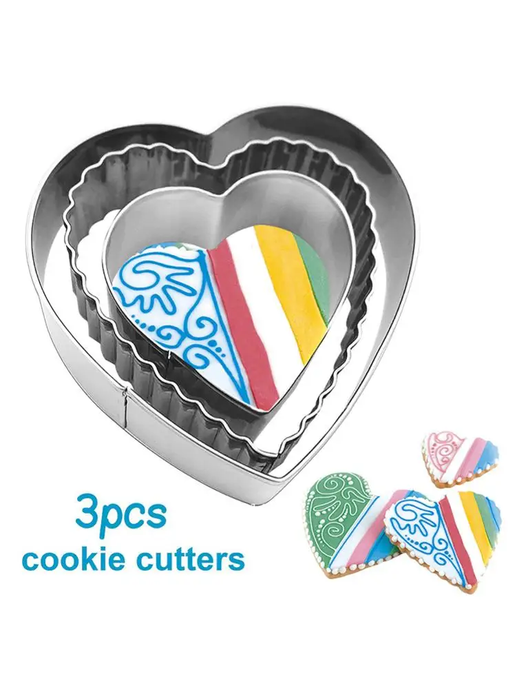 3 шт./компл. форма для печенья в форме сердца из нержавеющей стали резак резки