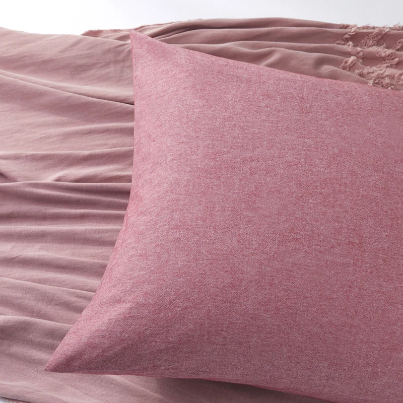 PHF Cotton Back Cushion Pillow Cover 45*45 cm Yarn Dye Pad For Solid Two-Pack Solid Russet Red Dark Grey Blue Color
